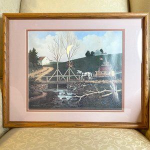 Vintage Charles Wysocki Insect Peep Show Art Print Matted Frame